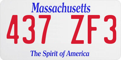 MA license plate 437ZF3