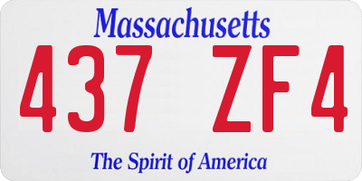 MA license plate 437ZF4