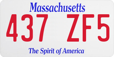 MA license plate 437ZF5