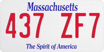 MA license plate 437ZF7