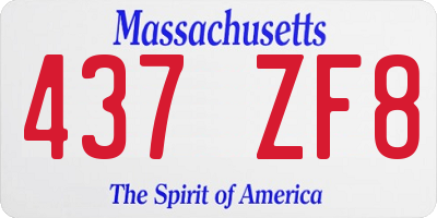 MA license plate 437ZF8