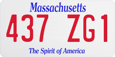 MA license plate 437ZG1