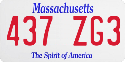 MA license plate 437ZG3