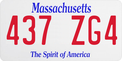 MA license plate 437ZG4