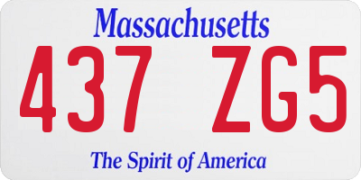MA license plate 437ZG5