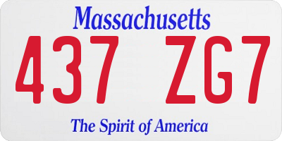 MA license plate 437ZG7