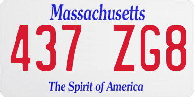 MA license plate 437ZG8