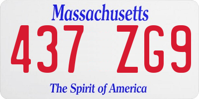 MA license plate 437ZG9