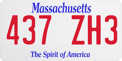 MA license plate 437ZH3