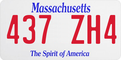 MA license plate 437ZH4
