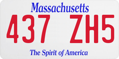 MA license plate 437ZH5