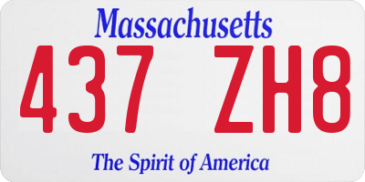 MA license plate 437ZH8