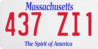 MA license plate 437ZI1
