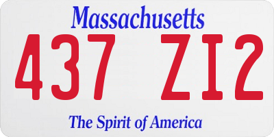 MA license plate 437ZI2