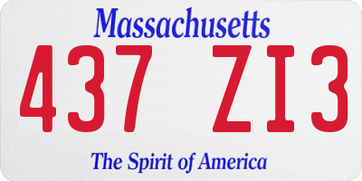 MA license plate 437ZI3