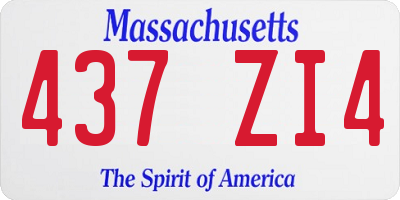MA license plate 437ZI4