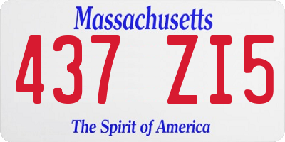 MA license plate 437ZI5