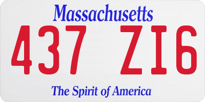 MA license plate 437ZI6