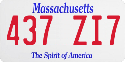 MA license plate 437ZI7