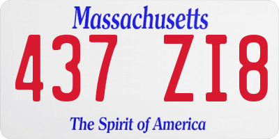 MA license plate 437ZI8