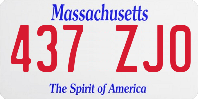 MA license plate 437ZJ0