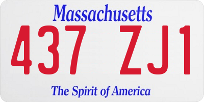 MA license plate 437ZJ1