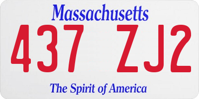 MA license plate 437ZJ2