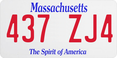 MA license plate 437ZJ4
