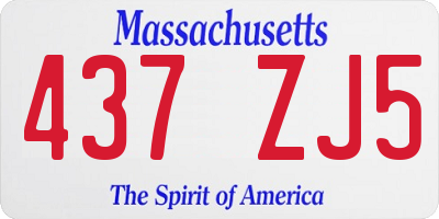 MA license plate 437ZJ5