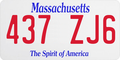 MA license plate 437ZJ6
