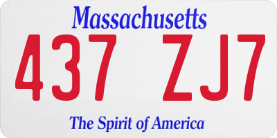 MA license plate 437ZJ7