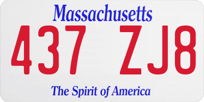 MA license plate 437ZJ8