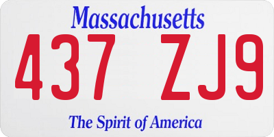 MA license plate 437ZJ9