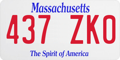 MA license plate 437ZK0