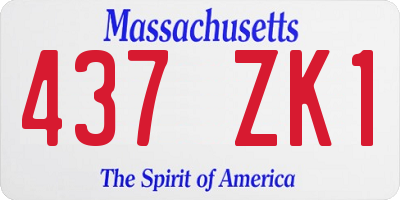 MA license plate 437ZK1