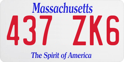 MA license plate 437ZK6