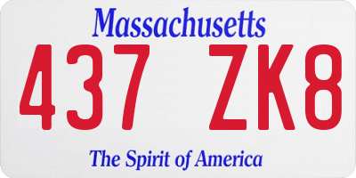 MA license plate 437ZK8