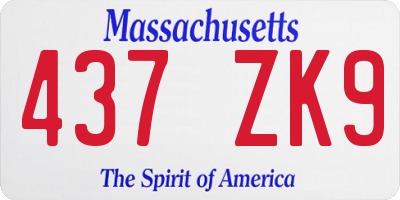 MA license plate 437ZK9