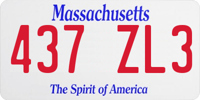 MA license plate 437ZL3