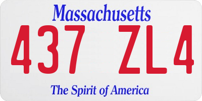 MA license plate 437ZL4