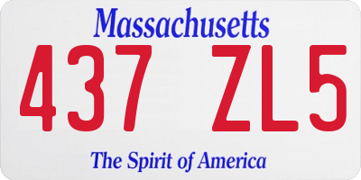 MA license plate 437ZL5