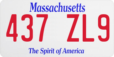 MA license plate 437ZL9