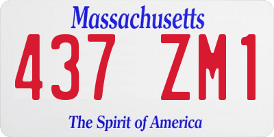 MA license plate 437ZM1
