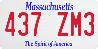 MA license plate 437ZM3
