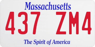 MA license plate 437ZM4
