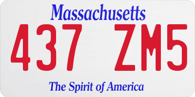 MA license plate 437ZM5