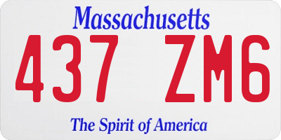 MA license plate 437ZM6
