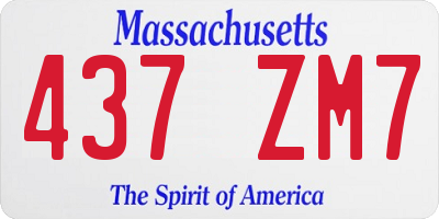 MA license plate 437ZM7