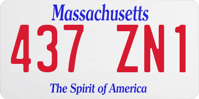 MA license plate 437ZN1