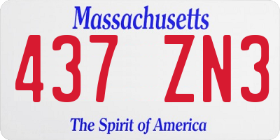 MA license plate 437ZN3
